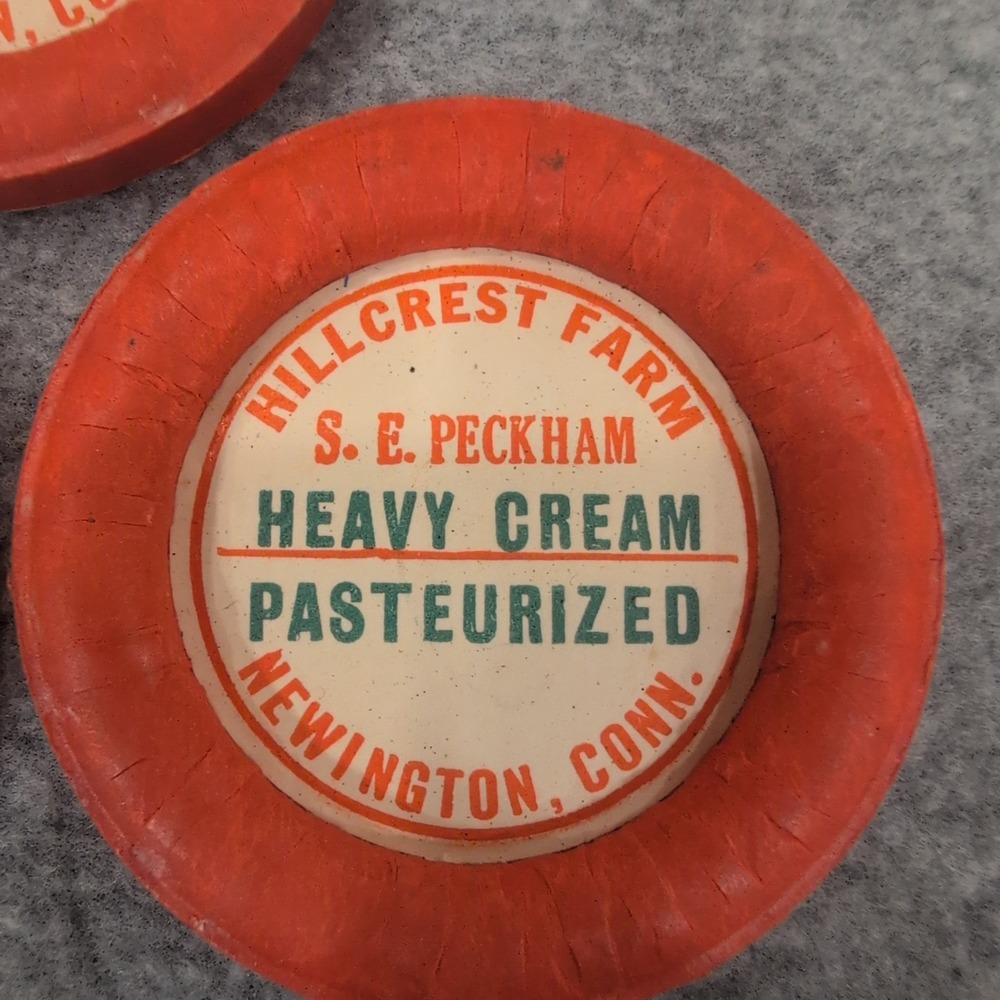 Lot of 3 Vintage Hillcrest Farm SE Peckham Heavy Cream Pasteurized Dairy Round - Picture 2 of 4